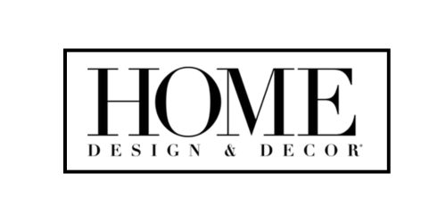 Logo for Home Design & Decor on a green background