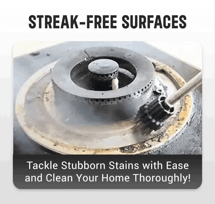 Sterilization Steam Cleaner removing grease from stovetop — powerful 1500W high-temperature steam cleaning